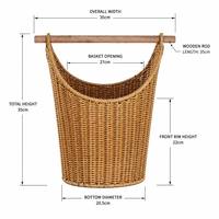 Panier porte-mouchoirs en rotin tressé, bac de rangement mural pour collations et articles divers, organisateur polyvalent pour le salon