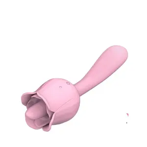 아마존 뜨거운 판매 클리토리스 빨판 로즈 빨기 핥는 혀 실리콘 딜도 자극 진동기 성인 장난감