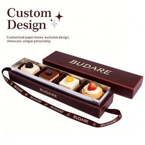 Cajas de Embalaje para Panadería de Alta Calidad, Cajas de Papel para Alimentos con Logotipo Personalizado para Pasteles, Postres, Pan, <span class=keywords><strong>Donuts</strong></span>, con Asa de Cinta - Product Image 6