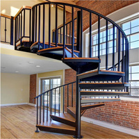 Escalier en spirale extérieur en acier, éléments en fer forgé décoratifs, prix bas