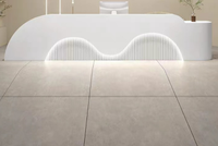 Comptoir de réception minimaliste moderne pour hôtels, salons de beauté, magasins de vêtements - Design incurvé de luxe léger et durable