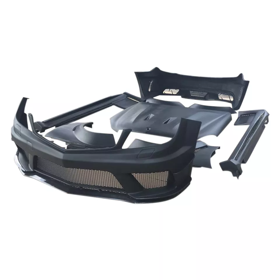 Black Series Style Body Kit With Front Fenders Side Skirts Bumpers Spoiler for Merce C Class W204 C63 C200 C300