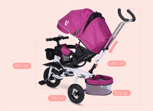 Voiture en acier à pédales pour bébé garçon 4 en <span class=keywords><strong>1</strong></span>, jouet à roulettes à 3 roues avec poignée et porte-bébé pour les enfants de 0 à 4 ans Hebei - Product Image 6