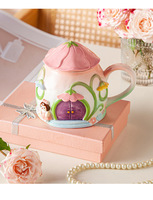 Mug à café ou à thé en céramique de style livre d'histoires, peint à la main, avec un couvercle, capacité de 420 ml, réutilisable, écologique