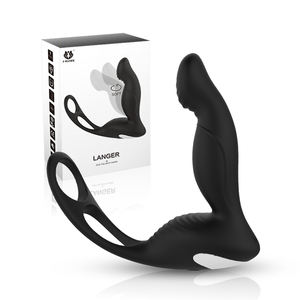 Masajeador de próstata masculino con anillo para pene, juguetes anales vibradores, 9 potentes patrones de vibración, inalámbrico para diversión con manos libres - Product Image 1
