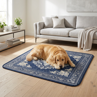 Tapis de protection matelassé écologique pour animaux de compagnie, surface en velours soyeux, imperméable en TPU, base antidérapante à pois, pour chien, chat, ou niche.