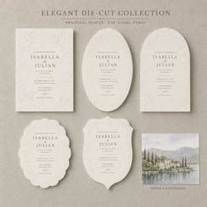 Cartoline di Nozze di Lusso con Motivi Floreali in Rilievo, Bordo a Peonia in Rilievo Cieco, Biglietti Informativi per Matrimonio Personalizzati con Taglio Sagomato - Product Image 4