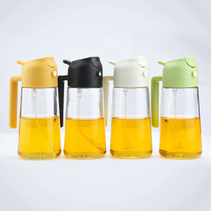 Distributeur d'huile à double usage, contrôle précis de l'huile, pulvérisation et versage, bouteille d'huile en verre borosilicate pour cuisson légère - Product Image 1