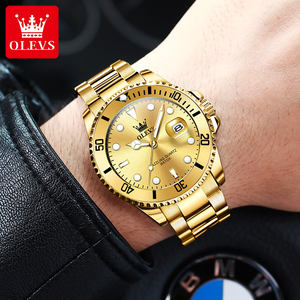 OLEVS 5885 럭셔리 OEM 맞춤형 로고 그린 ODM 스테인리스 스틸 패션 스포츠 야광 인기 판매 스타일 남성용 쿼츠 시계 - Product Image 4