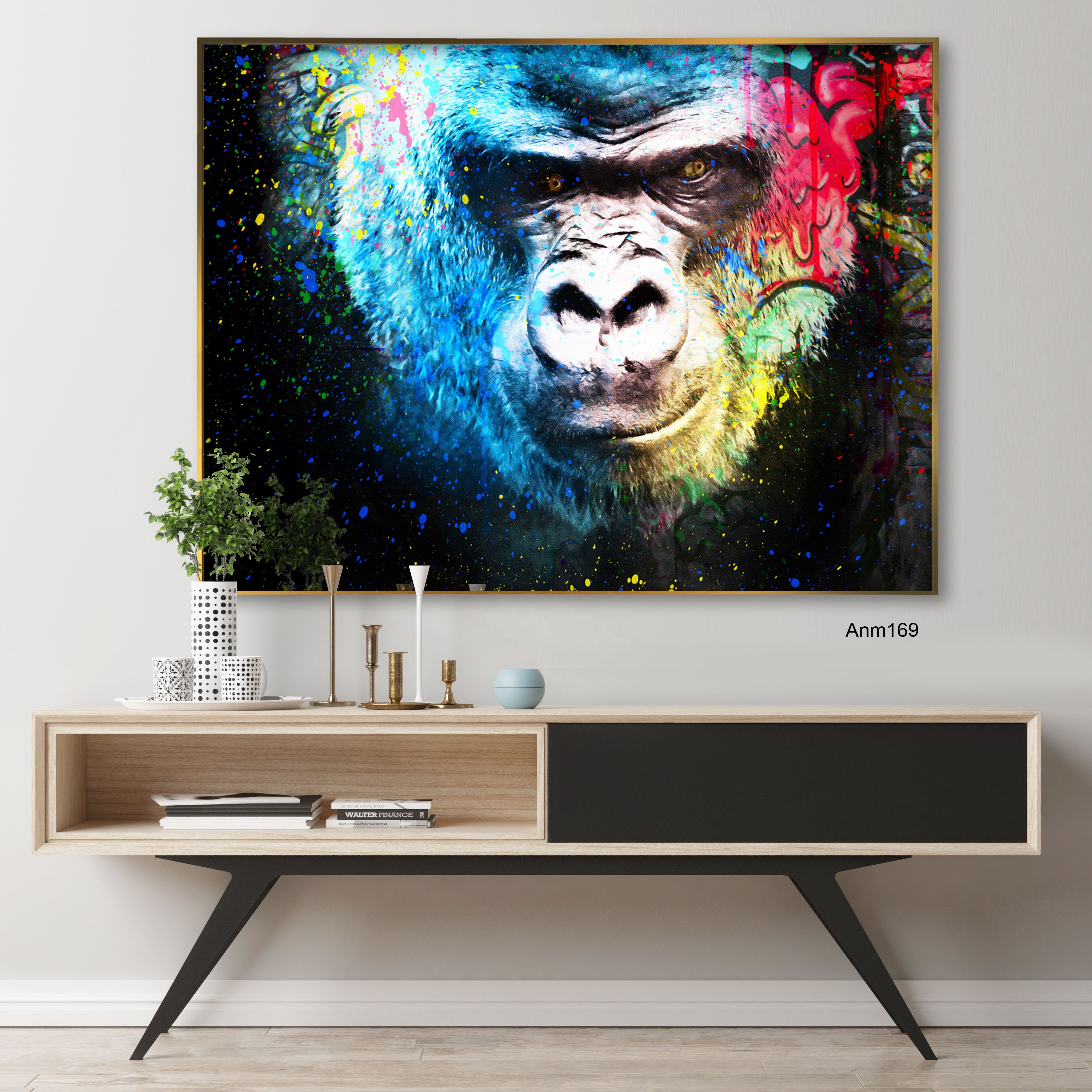 Moderna cultura Pop scimpanzé Street Art Inspirational Canvas Wall Picture graffiti Painting Wall Art