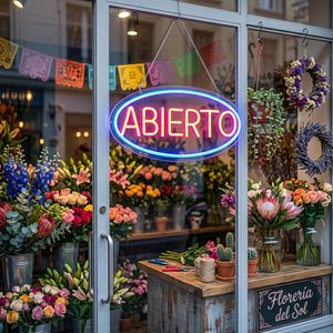 Open Spanish LED neon <b>sign</b> dimmable USB powered ambient light store window decoration light street indicator light Customization - Product Image 4