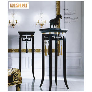 <span class=keywords><strong>Meuble</strong></span> à cadre TV rond décoratif en bois feuille d'or européen Sculpture spéciale Mobilier de rangement Hi-Fi pour salon - Product Image 4