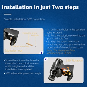 <span class=keywords><strong>Projecteur</strong></span> publicitaire extérieur étanche IP67 à <span class=keywords><strong>LED</strong></span> RGB avec interrupteur statique à quatre chiffres QiaoXun, panneau lumineux au sol, logo personnalisé Gobo - Product Image 5