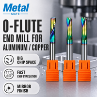 Fresa de un solo filo de carburo sólido de alta precisión D3.175mm 1/8 pulg. con revestimiento DLC y ranura en O para aluminio, brocas para router CNC