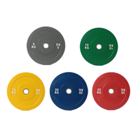 Équipement de fitness, plaques de poids en caoutchouc massif à gros trous, plaques de musculation, plaques de bumper colorées, plaques de barre en caoutchouc massif