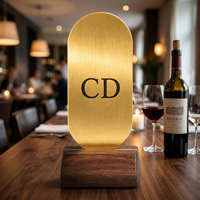 Support de numéro de table en acier avec code QR et menu, finition anodisée pour restaurants et cafés, matériau de qualité alimentaire