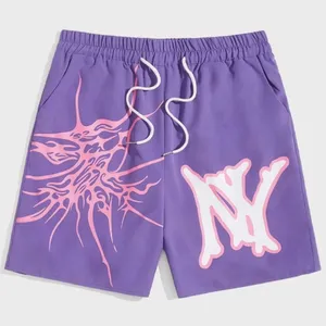 Shorts de cordão esportivo para homens, bermudas com letras personalizadas dos fabricantes, para o verão, natação, academia