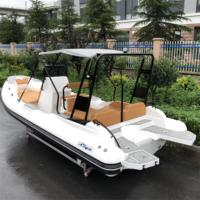 Yacht de luxe Liya de 22 pieds, bateau pneumatique rigide avec coque en fibre de verre, moteur hors-bord, certifié CE, fabriqué en Chine