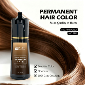 Shampoo Colorante per <span class=keywords><strong>Capelli</strong></span> Marrone <span class=keywords><strong>Chiaro</strong></span> Senza Ammoniaca per Copertura Totale dei <span class=keywords><strong>Capelli</strong></span> Grigi, <span class=keywords><strong>Colore</strong></span> Radiante a Lunga Durata, 10 Minuti, Ricco di Estratti Erboristici - Product Image 2