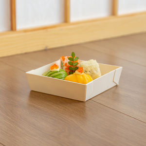 Livraison rapide japonais à emporter boîte d'emballage alimentaire conteneur jetable en bois <span class=keywords><strong>anti</strong></span>-buée couverture sushi plateau - Product Image 4