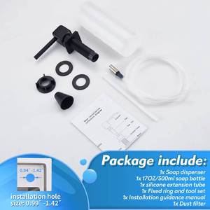 Nouveau distributeur de savon noir en acier inoxydable grande capacité avec plaque graphique technique, certifié CUPC, en promotion - Product Image 6