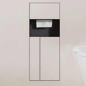 Support mural 4-en-1 encastré pour douche, porte-papier toilette, <span class=keywords><strong>niche</strong></span> murale <span class=keywords><strong>de</strong></span> <span class=keywords><strong>salle</strong></span> <span class=keywords><strong>de</strong></span> <span class=keywords><strong>bain</strong></span> en acier inoxydable 304 avec poubelle dissimulée, compatible carrelage - Product Image 1