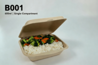 Boîte à lunch jetable en bagasse de canne à sucre de 600 ml