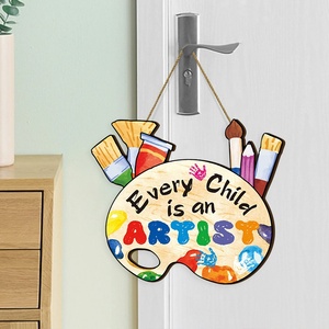 Décoration murale créative pour studio d'art, panneau « Chaque enfant est un artiste », décoration idéale pour les salles de classe et ateliers d'art - Product Image 3