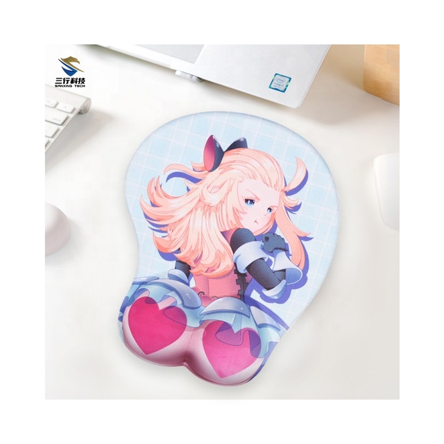 Ergonomic Heat Induction Cartoon Gaming Mouse Pad with Wrist Rest Muscle Man Design No Smell 260x220mm Office Home Use