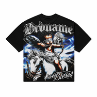 T-shirt à col rond tendance pour jeunes, style urbain hip-hop, t-shirt doux et respirant pour les activités quotidiennes en plein air