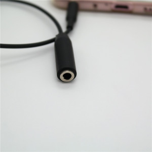 Cable de extensión para auriculares con micrófono, conector de 3,5 mm, negro, 20 cm, para dispositivos digitales, control de volumen y gestión de llamadas - Product Image 3