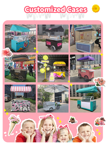ZZKNOWN KN-JA Mobile Ice Cream Display <strong>Cart</strong> with Freezer for Outdoor &amp; <strong>Indoor</strong> Use <strong>Food</strong> Service Equipment - Product Image 6