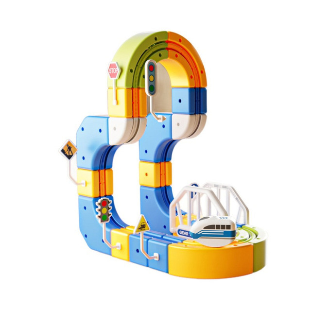 Customized Versatile 3D Track Car Building Blocks Set Electronic Railcar Train Education Toy Sets
