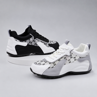 OEM ODM Baskets de mode décontractées à lacets, à profil bas, à motif géométrique, avec semelle intermédiaire en EVA, tige respirante, personnalisables