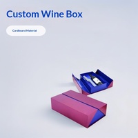 Boîte à vin rouge haut de gamme sur mesure à double porte avec couvercle rabattable, boîte cadeau en carton deux pièces pour boissons