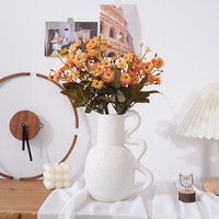 Buket Bunga Daisy Buatan Tangan Premium Multi-Ranting dari Kain Sutra, Bunga Artifisial untuk Dekorasi Rumah Modern, Centerpieces Hari Valentine