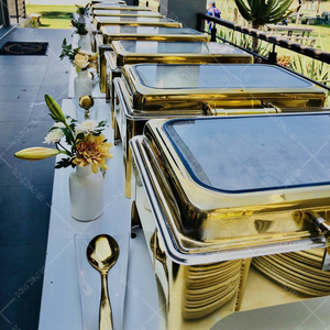 Deluxe Restaurant Cater Plato Buffet Set Calentador <span class=keywords><strong>de</strong></span> alimentos Platos <span class=keywords><strong>de</strong></span> frotamiento hidráulicos 9L Calentador <span class=keywords><strong>de</strong></span> alimentos Plato <span class=keywords><strong>de</strong></span> frotamiento negro - Product Image 2