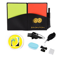 Ensemble de drapeaux d'arbitre de Football, drapeaux de Linesman de Football, cartes rouges et jaunes avec carnet, crayons d'arbitre, sifflets avec lanière