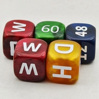 Ensemble de dés alphabétiques de luxe personnalisés en acrylique et résine, multicolores marbrés, pour jeux de table classiques et divertissants, design unique