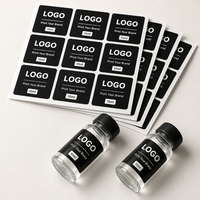 Étiquettes autocollantes en papier adhésif noir mat personnalisées, imperméables, autocollantes, pour flacons en verre de laboratoire de 3 ml, 5 ml, 10 ml