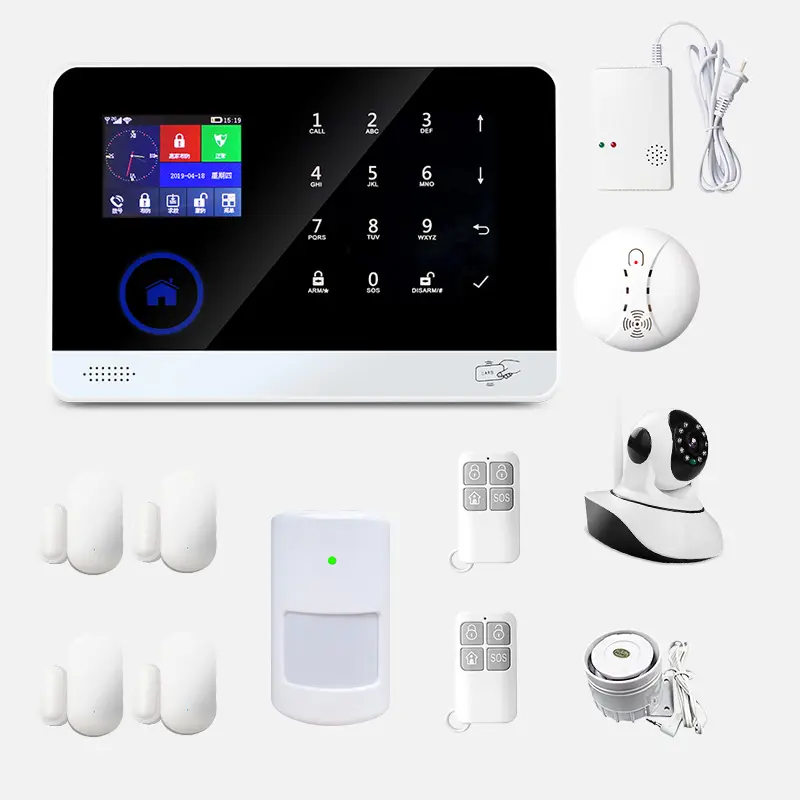 WIFI alarm system smart sockets remote control lamp switch 3G GSM alarm system