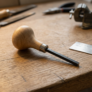 Outil à pointe plate avec manche en bois pour la pose de pierres précieuses, la réparation de bijoux, le travail d'orfèvre et la manipulation de pierres |   GS139 - Product Image 3