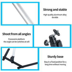 Support de téléphone pliable professionnel à 3 pieds pour smartphone, tré<span class=keywords><strong>pied</strong></span> de table pour photographie, idéal pour les prises de vue en direct et en vidéo - Product Image 2