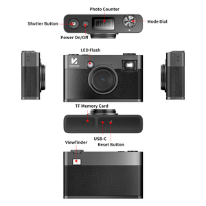 Appareil photo numérique compact rétro vintage 2026, neuf, avec capteur CMOS, batterie au lithium, carte TF, 8MP, stabilisation d'image électronique, 3 modes - Product Image 5
