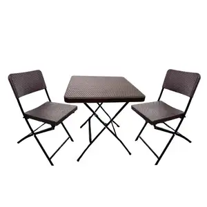 Folding Table Outdoor Rattan Design Plastic Chairs and Tables Square Card Trestle Table