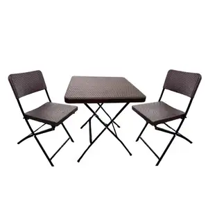 Klapptisch Outdoor Rattan Design Plastiks tühle und Tische Square Card Trestle Table