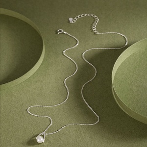 Nouveau Collier Élégant pour Femme 2026 avec Pendentif Perle <span class=keywords><strong>Blanche</strong></span> en Argent Sterling 999, Chaîne Clavicule Style Japonais - Product Image 5