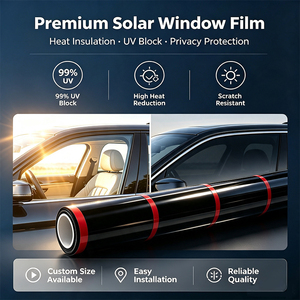 Film solaire automobile premium 2 plis ultra transparent isolant thermiquement, anti-UV et anti-éblouissement pour vitres de voiture - Product Image 4