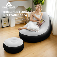 Canapé Gonflable Pliable de Loisirs en Gros avec Repose-Pieds pour la Maison, le Bureau et l'Extérieur