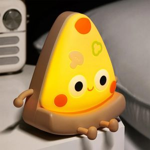 Lámpara Nocturna LED Pequeña Recargable, Lámpara de Mesa Kawaii de Silicona con Forma de Pizza, Luz USB LED para Decoración de Habitación Infantil - Product Image 2